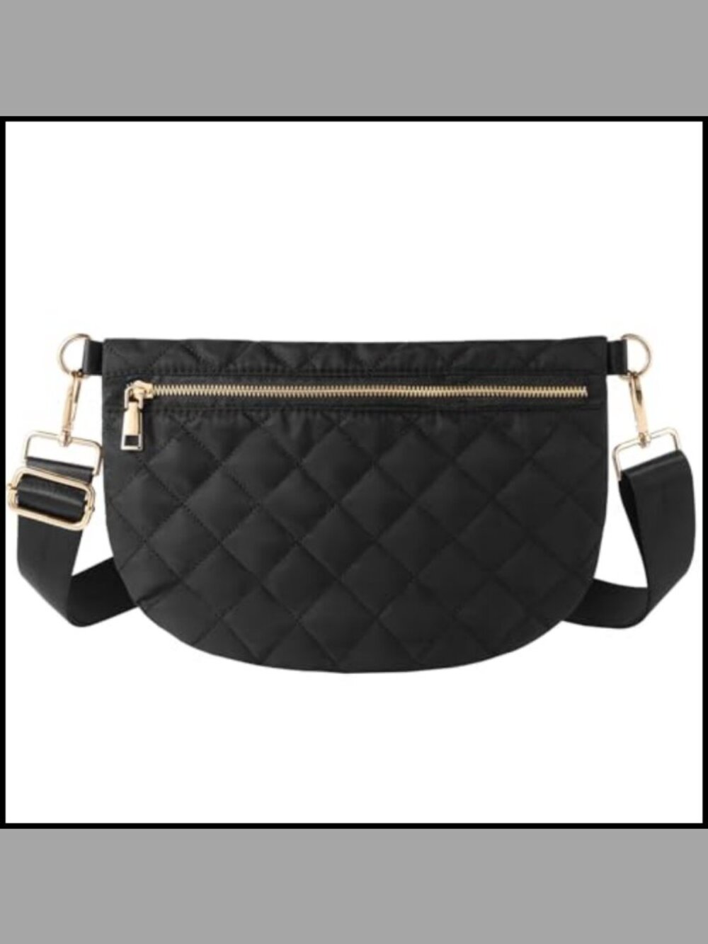 Quilted Puffer Crossbody Bag Nylon Sling Fanny Pack Waist Purse